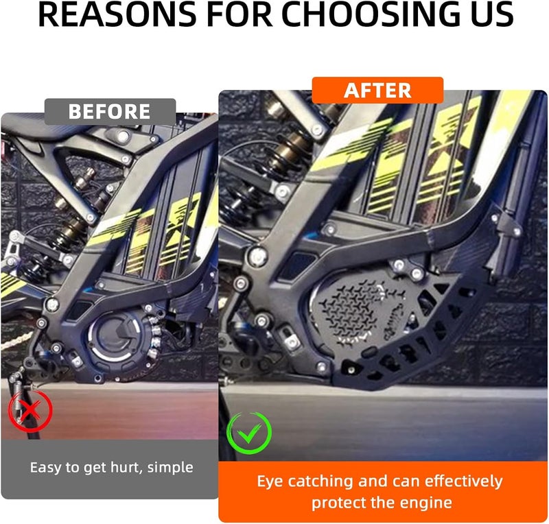 BAOUFF Skid Plate for Surron Light Bee,Engine Chassis Protection Cover Bash Guard for Electric Dirt Bike Sur Ron Light Bee X/Light Bee S - Image 3